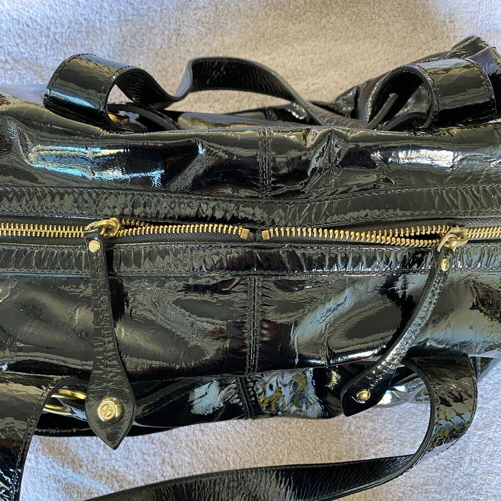Francesco Biasia Black Patent Leather Shoulder Bag - Picture 7 of 10